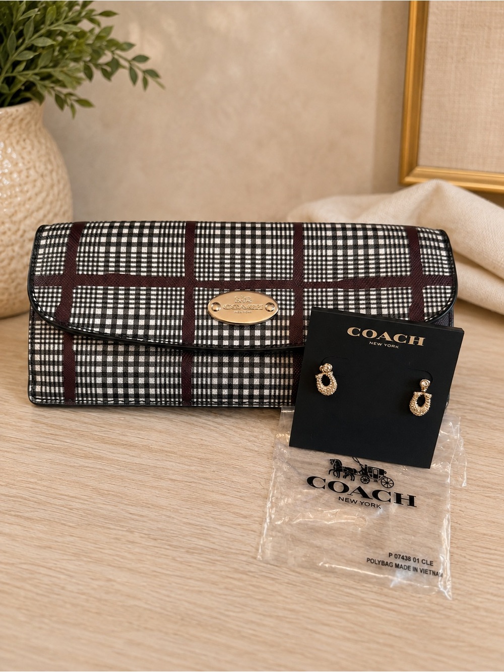 Coach Earrings & Coach Wallet Bundle